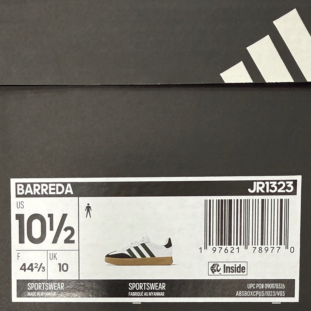Adidas Barreda Shoes / Sneakers - NEW Mens 10.5 White / Green / Black #49121-CL2 - Picture 5 of 5